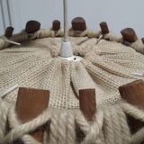 Scandinavian wooden and linen suspension light