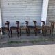 (Lot) 6 wooden bistro chairs