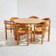 Pinewood dining set by rainer daumiller for hanex, set of 7