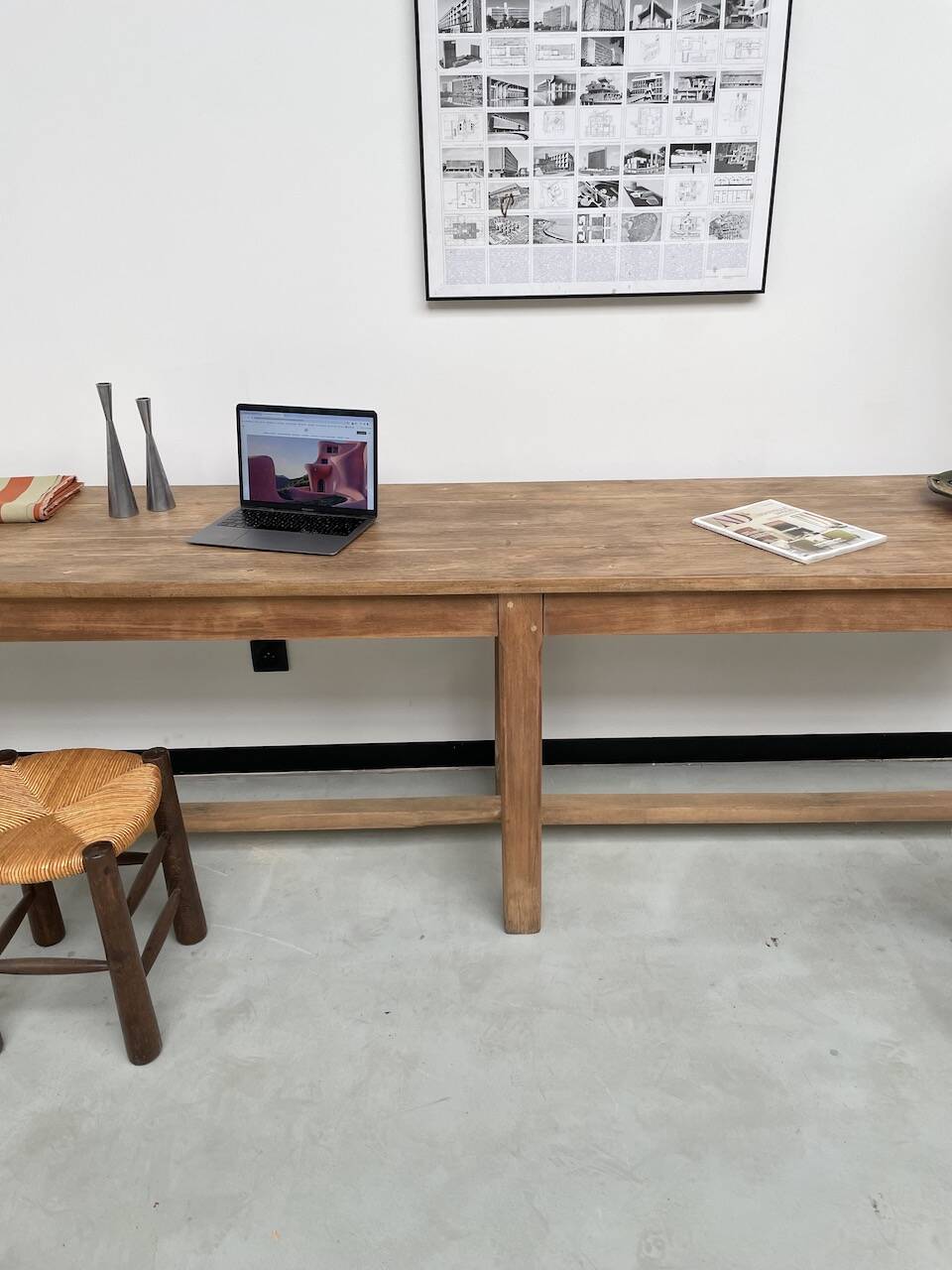 Oak console farm table 3m