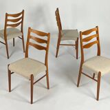 4-piece set Danish teak chair Arne Wahl Iversen vintage chairs