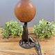 Antique Art Deco lamp – Seal in metal and globe ball in glass paste