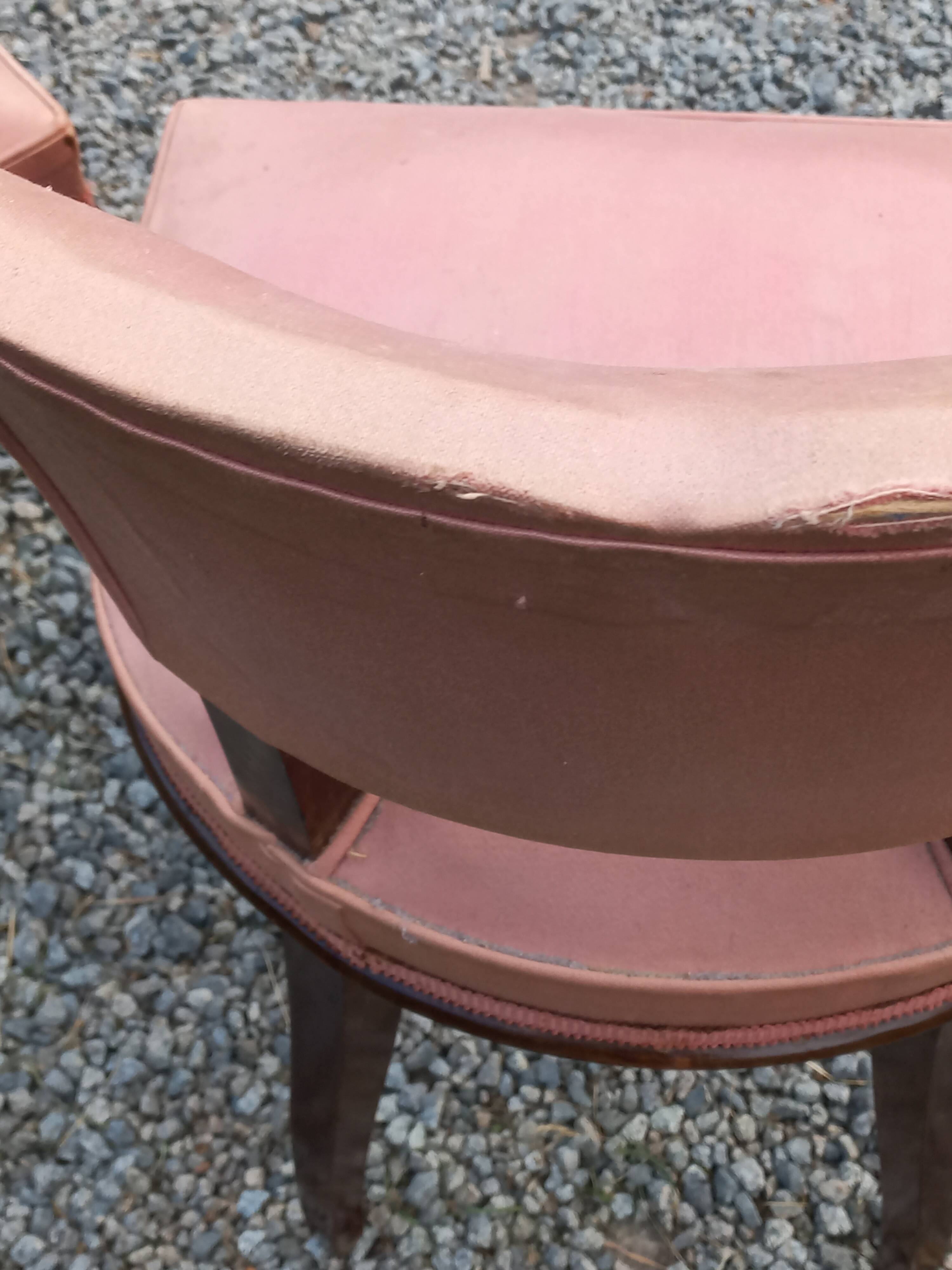 Pair of vintage low-backed bedroom chairs from the 1930s/1950s