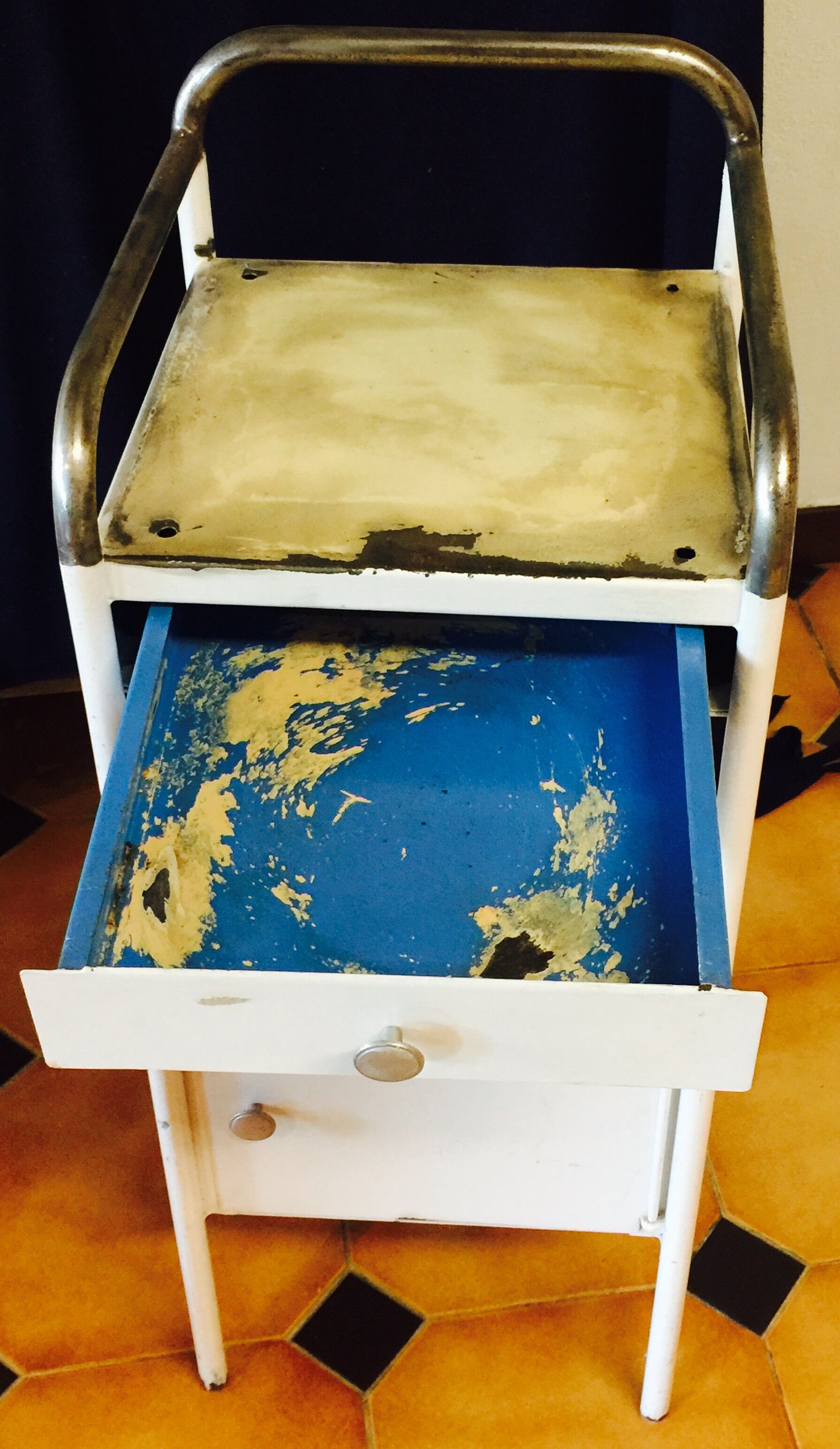 Boarding school years 50 metal bedside