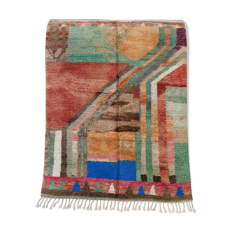 Moroccan Berber boujaad carpet with colorful patterns 293x206cm