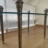 Table basse en verre pieds metal