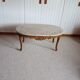 Oval coffee table - carved wood - white veined marble - Regency / Louis XV style