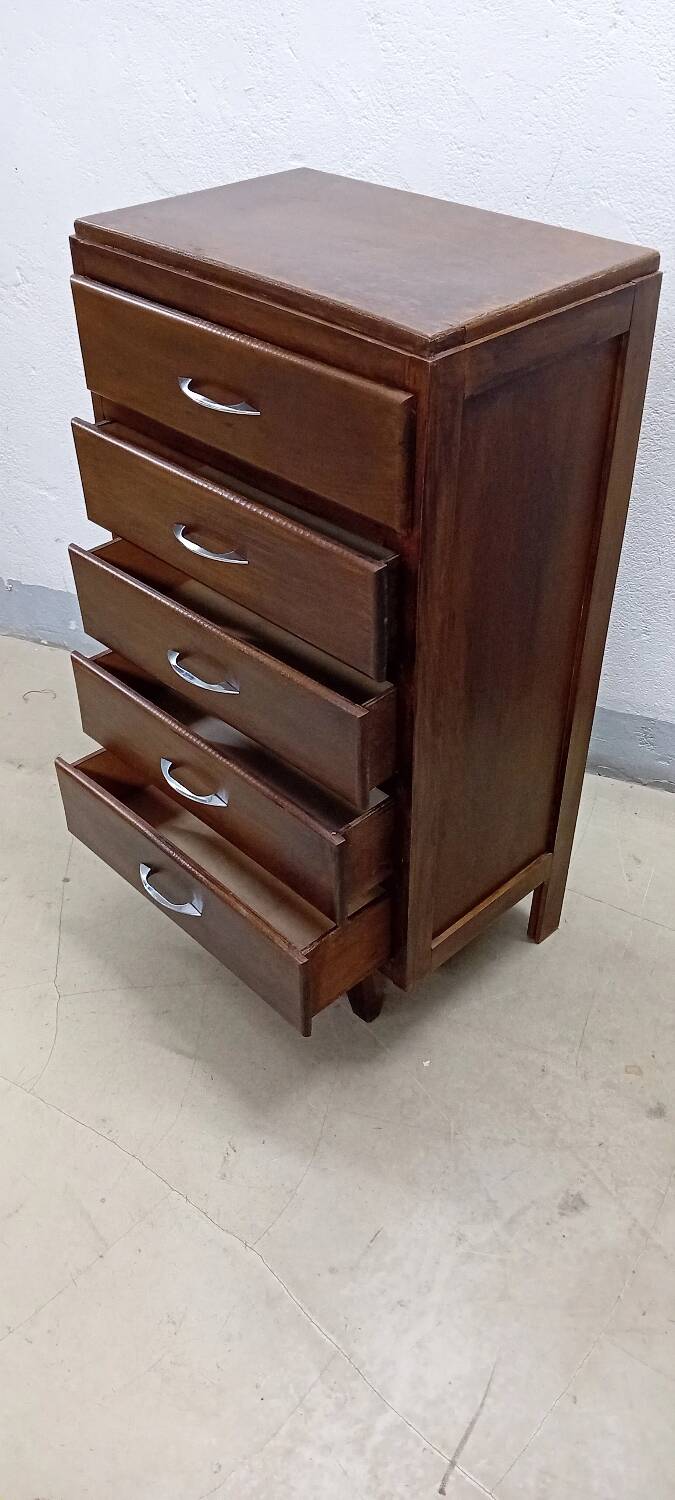 Scandinavian bedside chest of drawers mid-century vintage compass feet