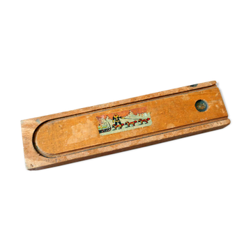 Decorated wooden pencil case