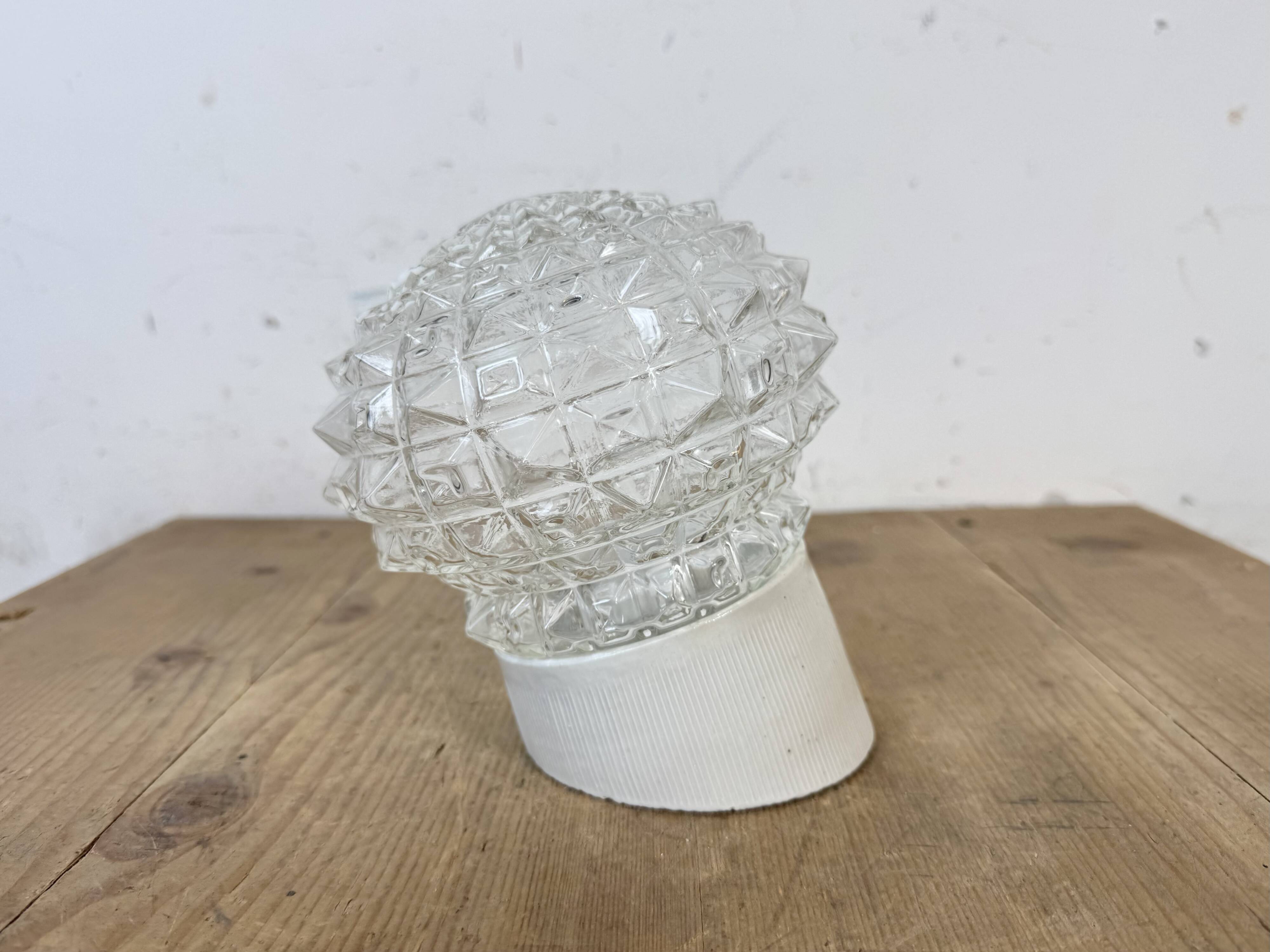 Vintage White Porcelain Wall Light, 1970s