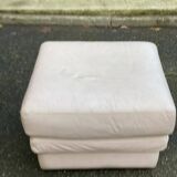 Beige leather pouf, Ikea style