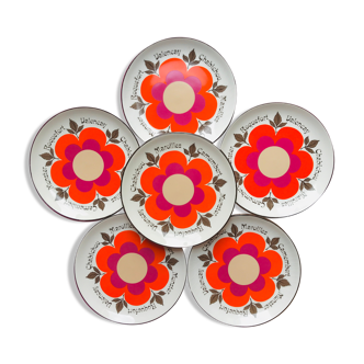 6 assiettes à fromage modèle harmonie de Gien