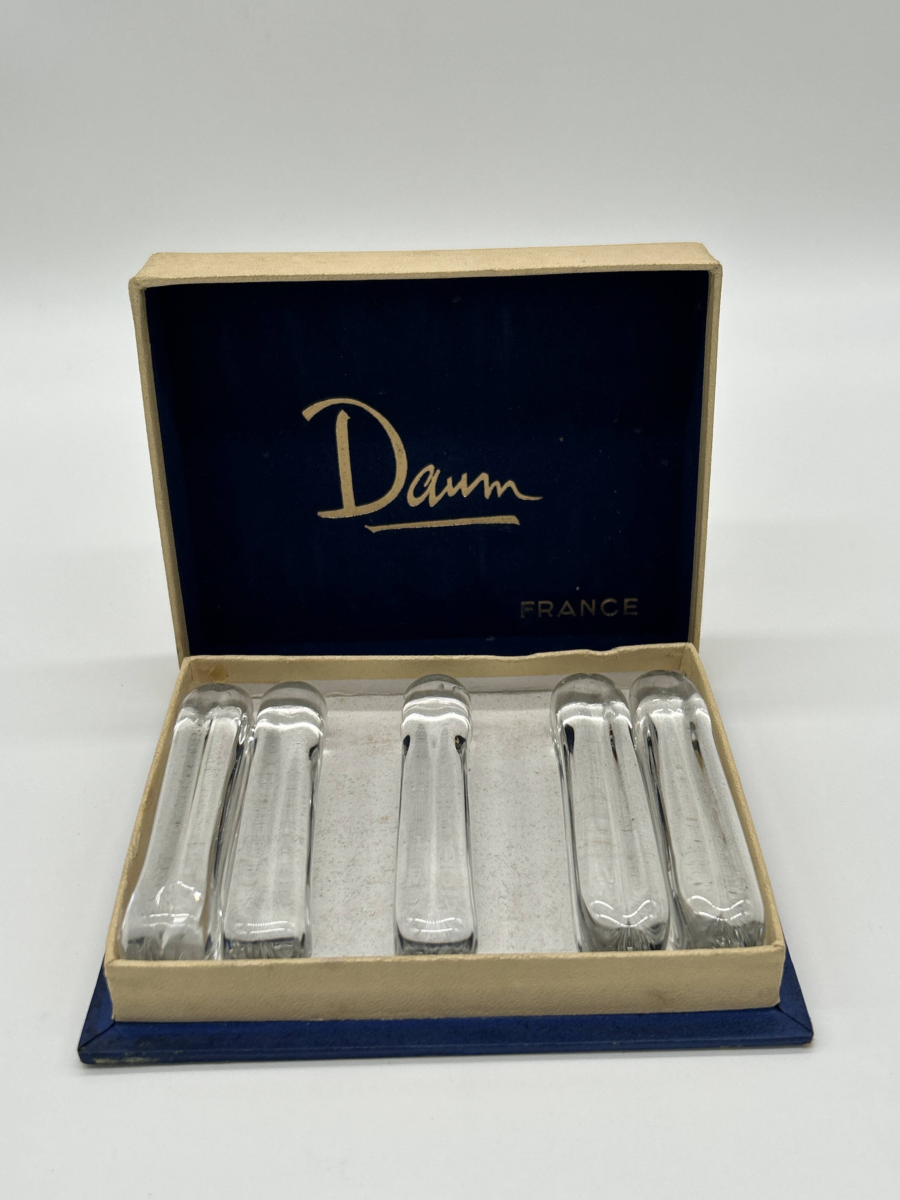 5 porte-couteaux en cristal de daum