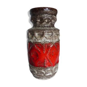 Vase Fat Lava West Germany décor rouge