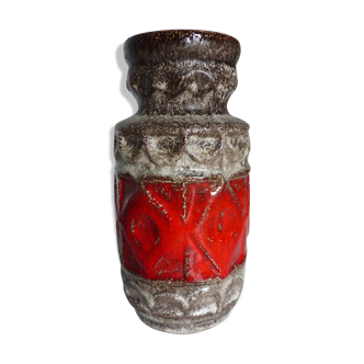 Vase Fat Lava West Germany Red Decor