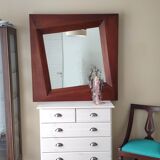 Vintage mirror in exotic wood 100cm X 100cm