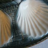 Oyster dish in majolic or dabbling for 12 shells