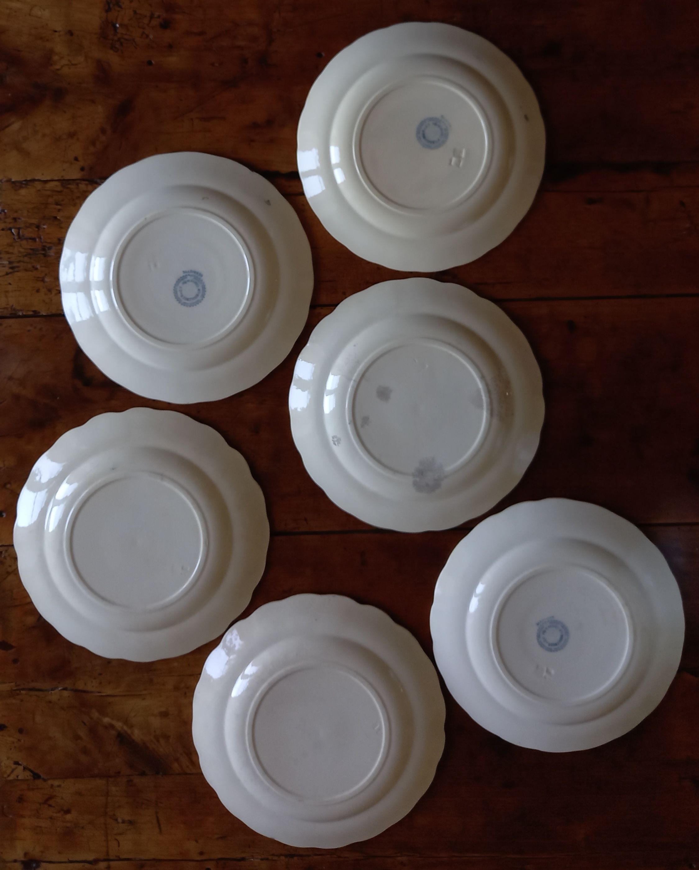 Set of 6 plates iron earth H Boulenger Choisy-le-Roi