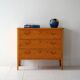 Commode vintage scandinave en loupe de bouleau