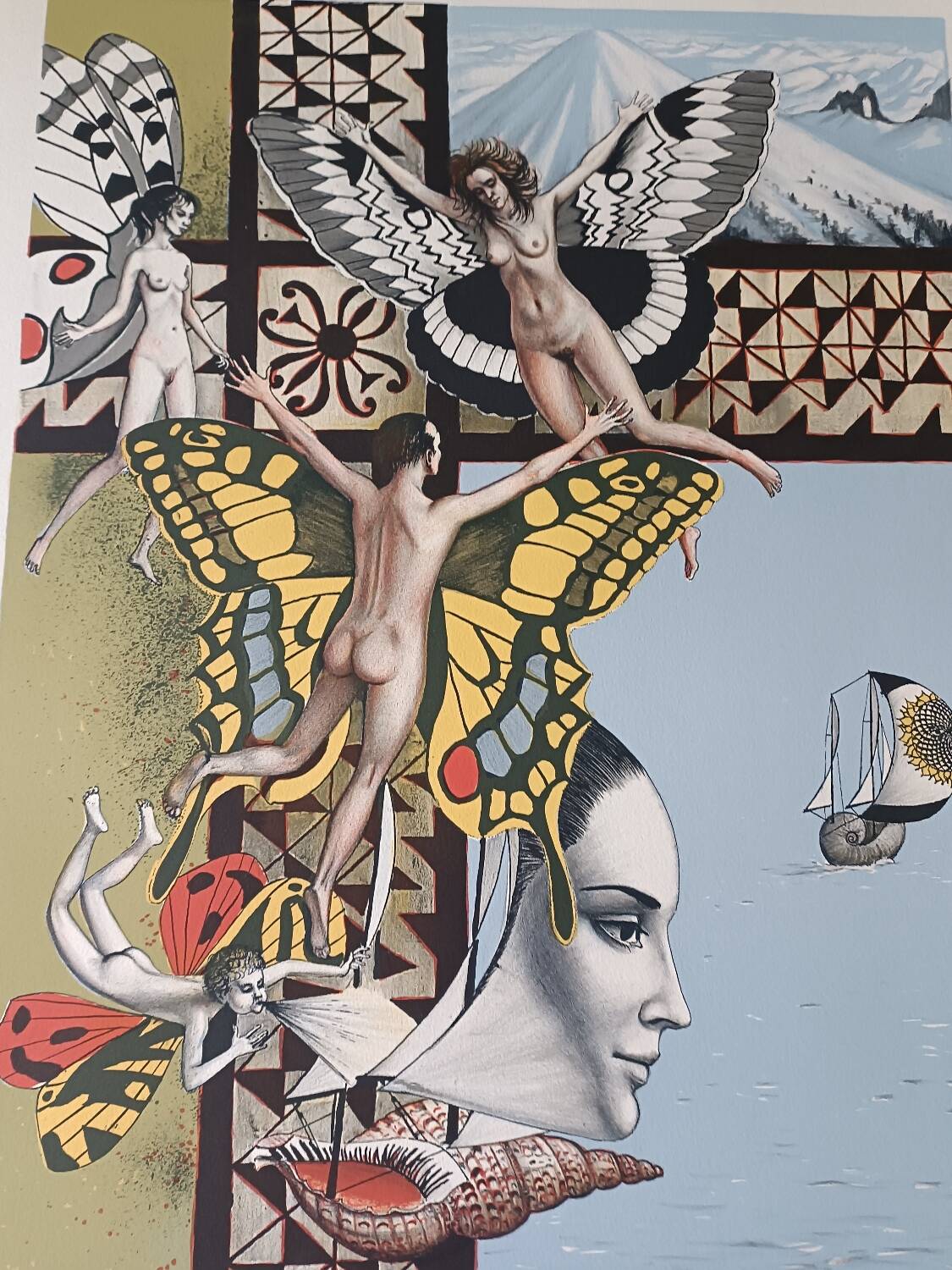 Jean-Pierre ALAUX Signed and numbered lithograph surrealism eroticism