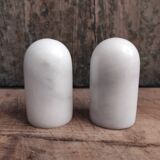 Vintage French salt and pepper shakers, in marble