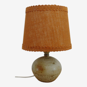 Vintage ceramic and burlap table lamp