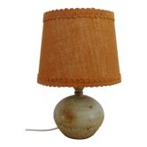 Lampe à poser vintage céramique et toile de jute