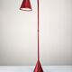 Jacques Adnet floor lamp in red leather, mid-century modern, France, 1960s