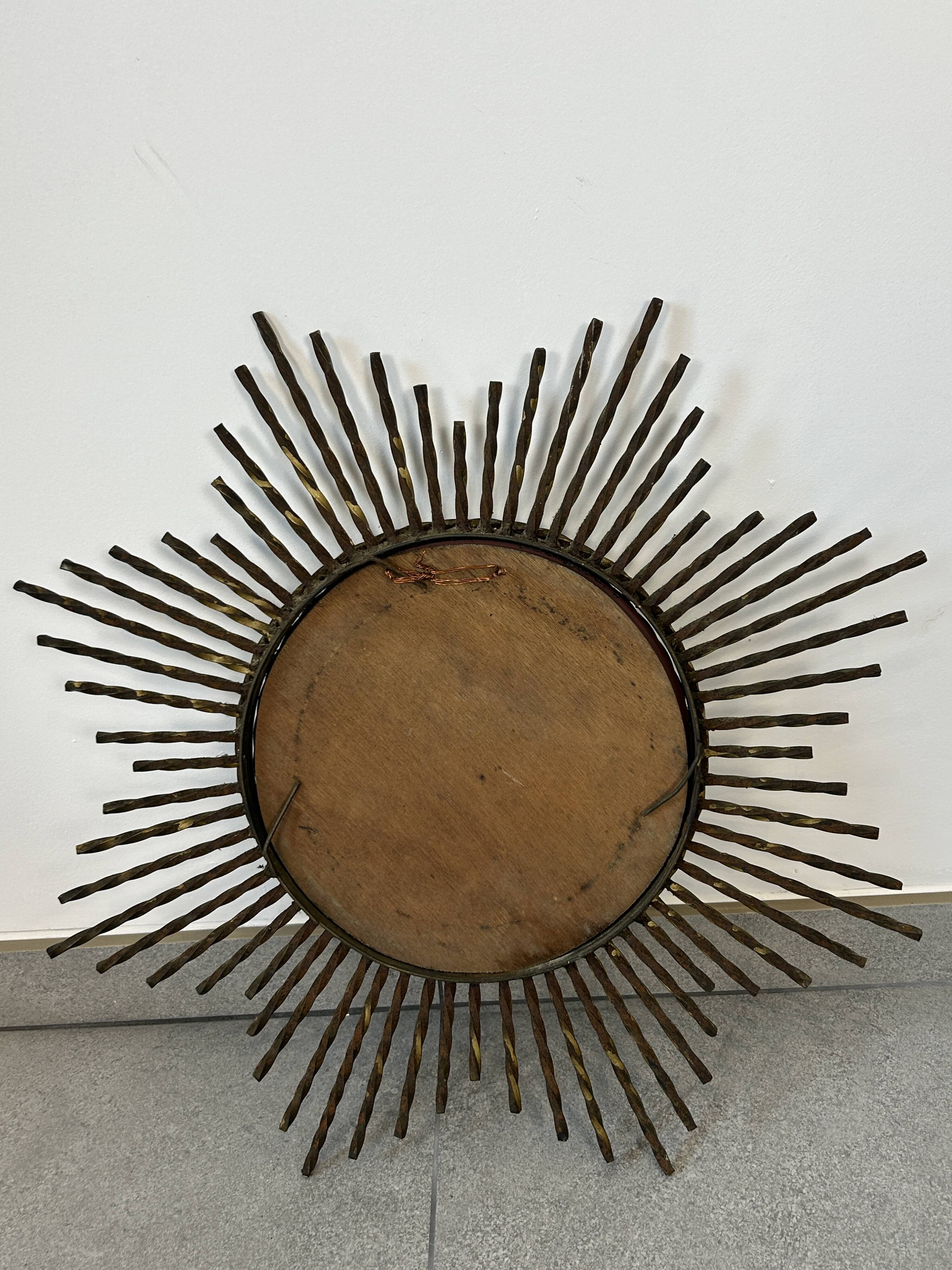 Wrought iron sun mirror