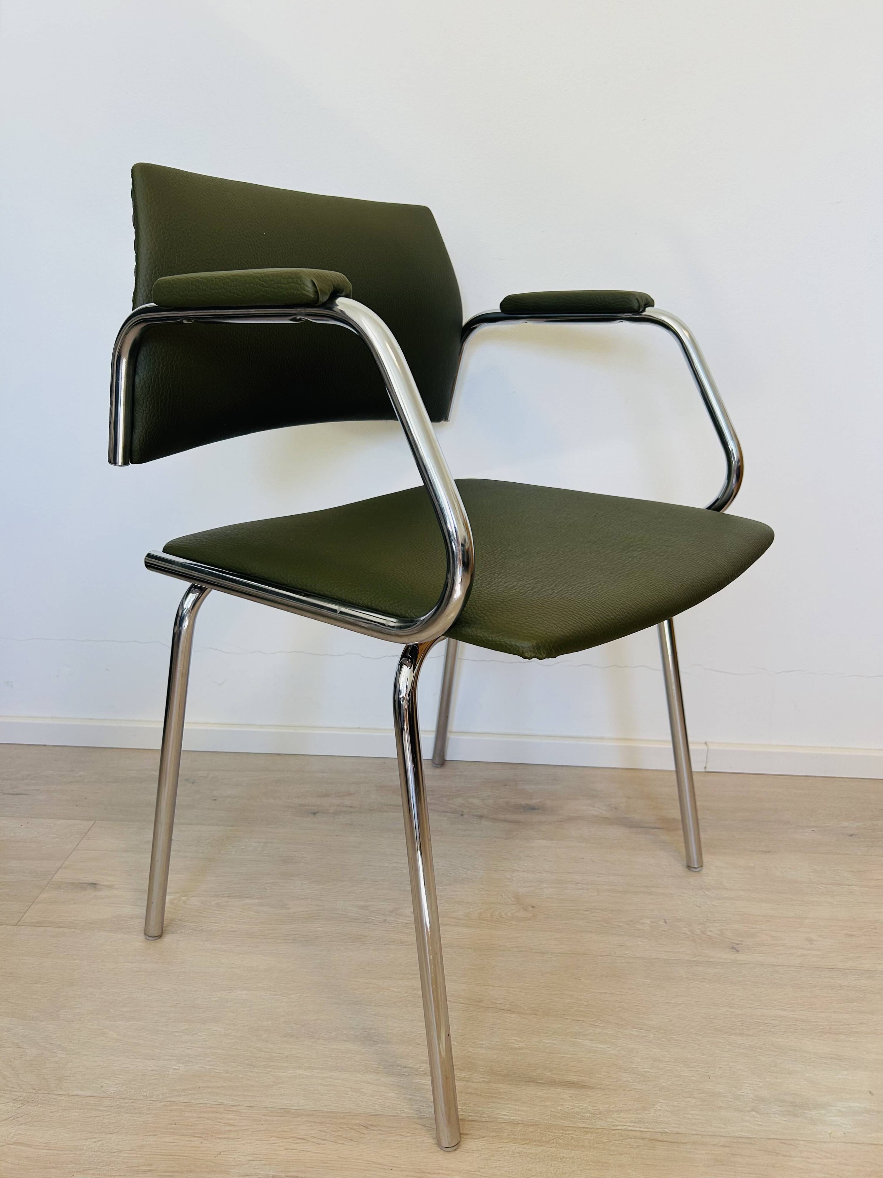 Fully Restored Olive Office Chair by Kovona from Czechoslovakia 1970’s
