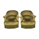 Paire de fauteuils crapaud velours Kaki