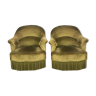 Pair of Kaki velvet toad chairs