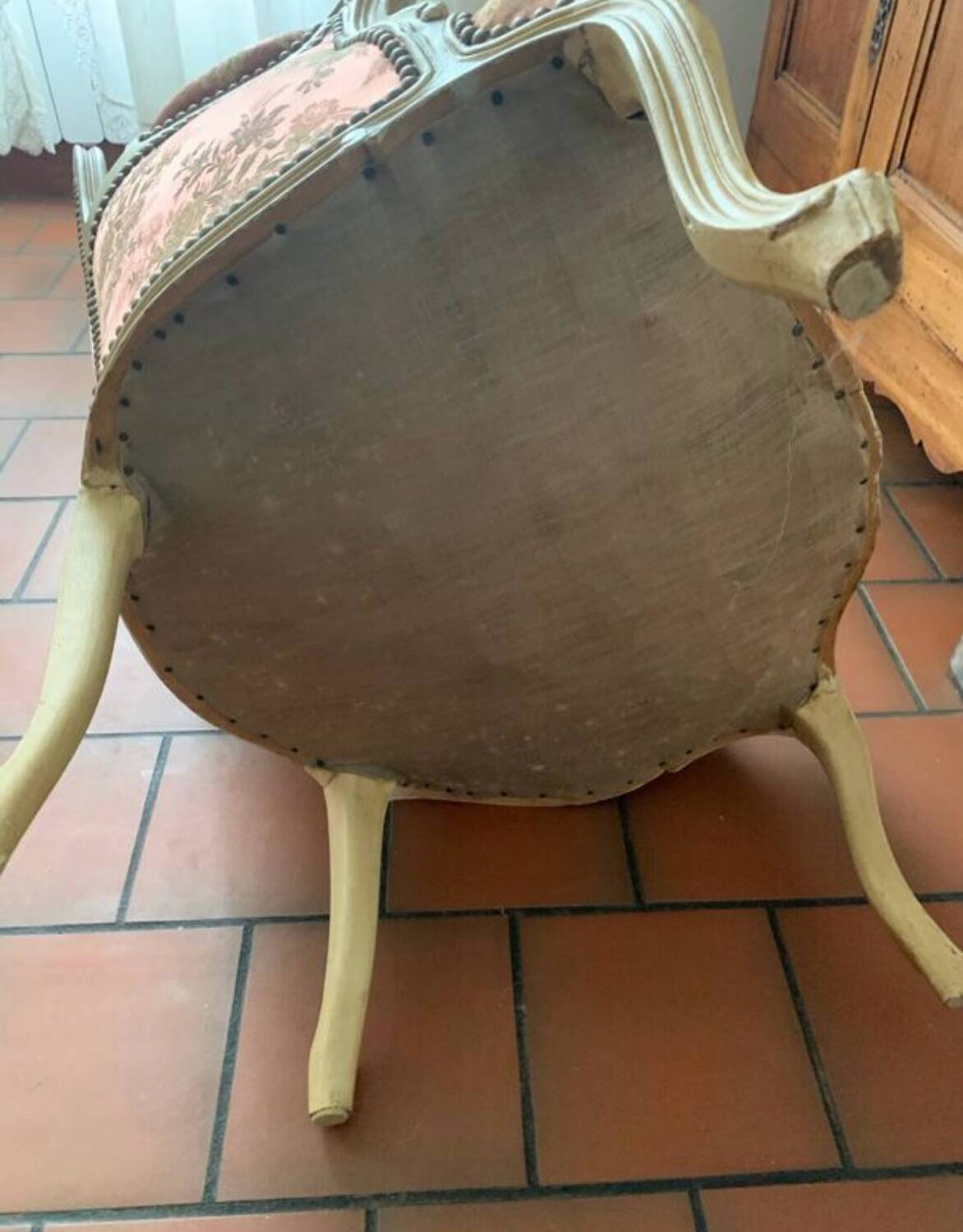 Bergère armchair and chair