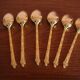 6 ancient golden mocha spoons in fine gold
