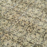 Handwoven antique anatolian beige rug 207 cm x 297 cm