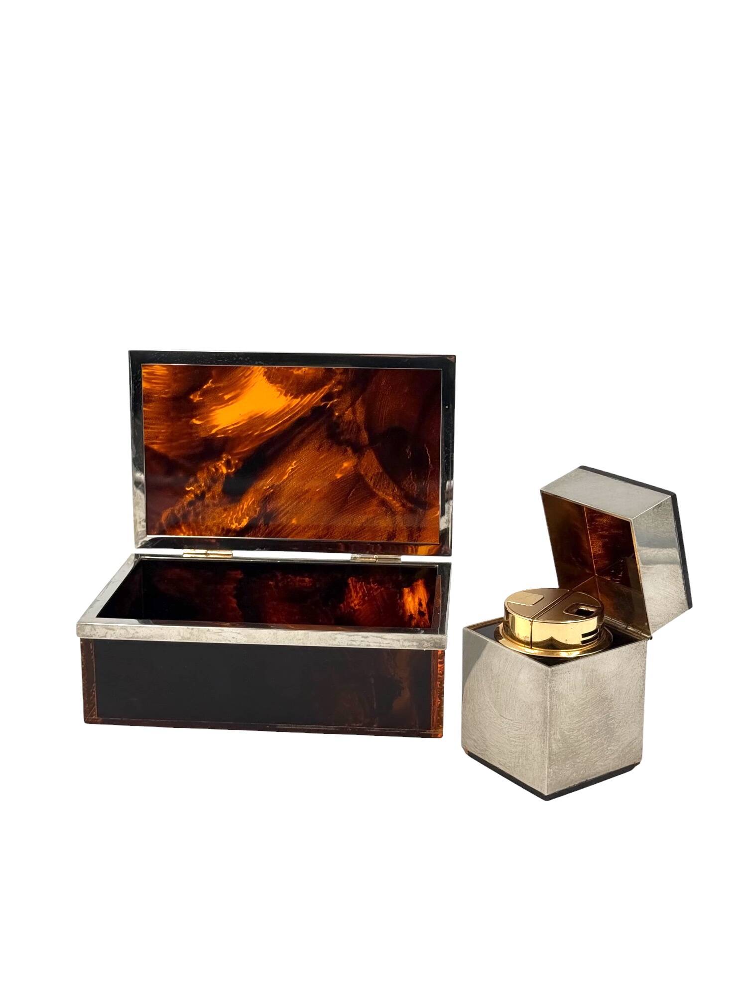 Hollywood regency luxury smoking set, Italy 1970