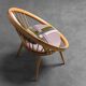 Circular armchair in 60s velvet vintage modern