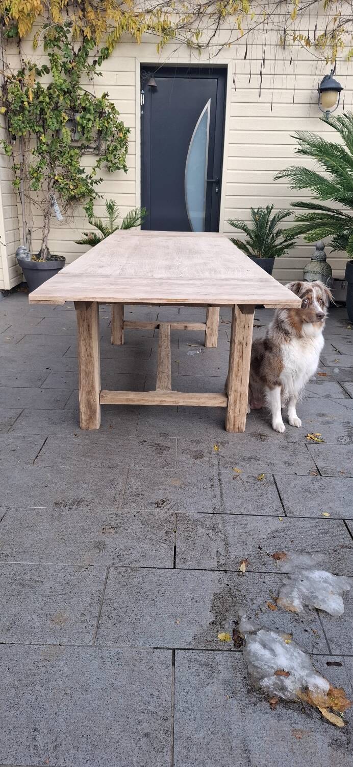 Farmhouse table with oak extensions 3m