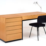 Bureau chêne modulable par Dieter Waeckerlin 1960's