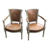 Pair of convertible armchairs