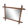 Miroir vintage en bois tourné façon bambou