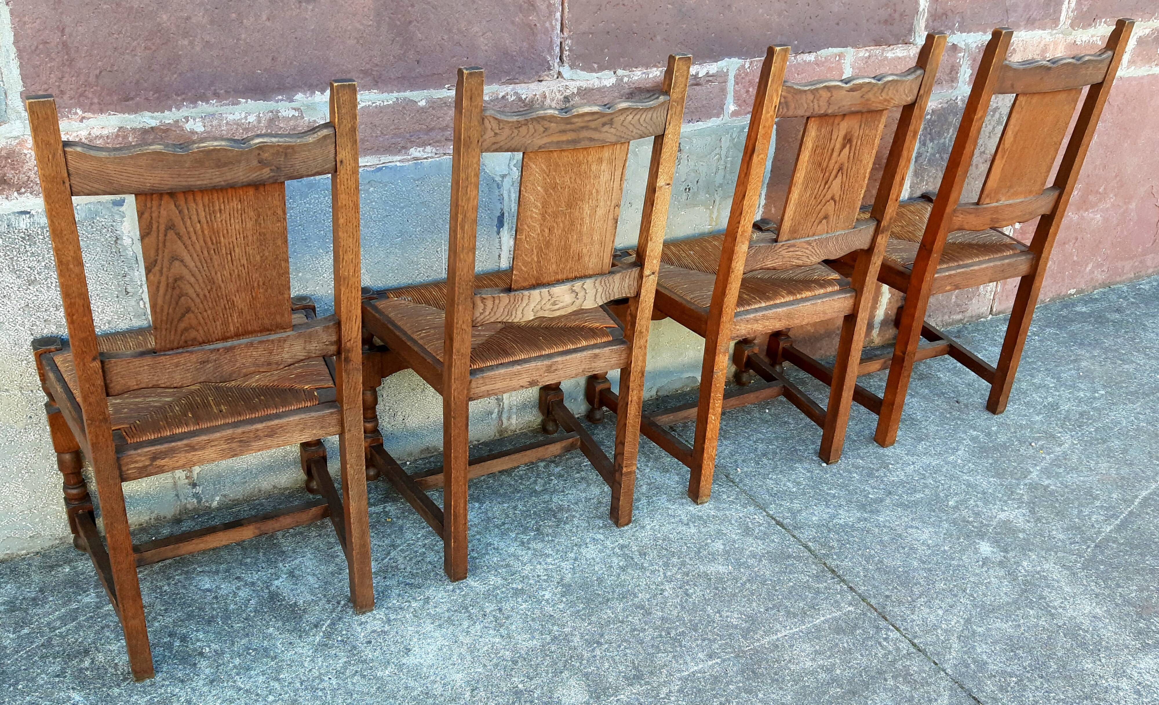 4 Basque oak chairs