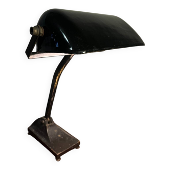 Workshop lamp in cast iron and enamelled cast iron bag