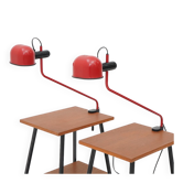 Red metal clamp lamp by F. Fabbian, 1980s.