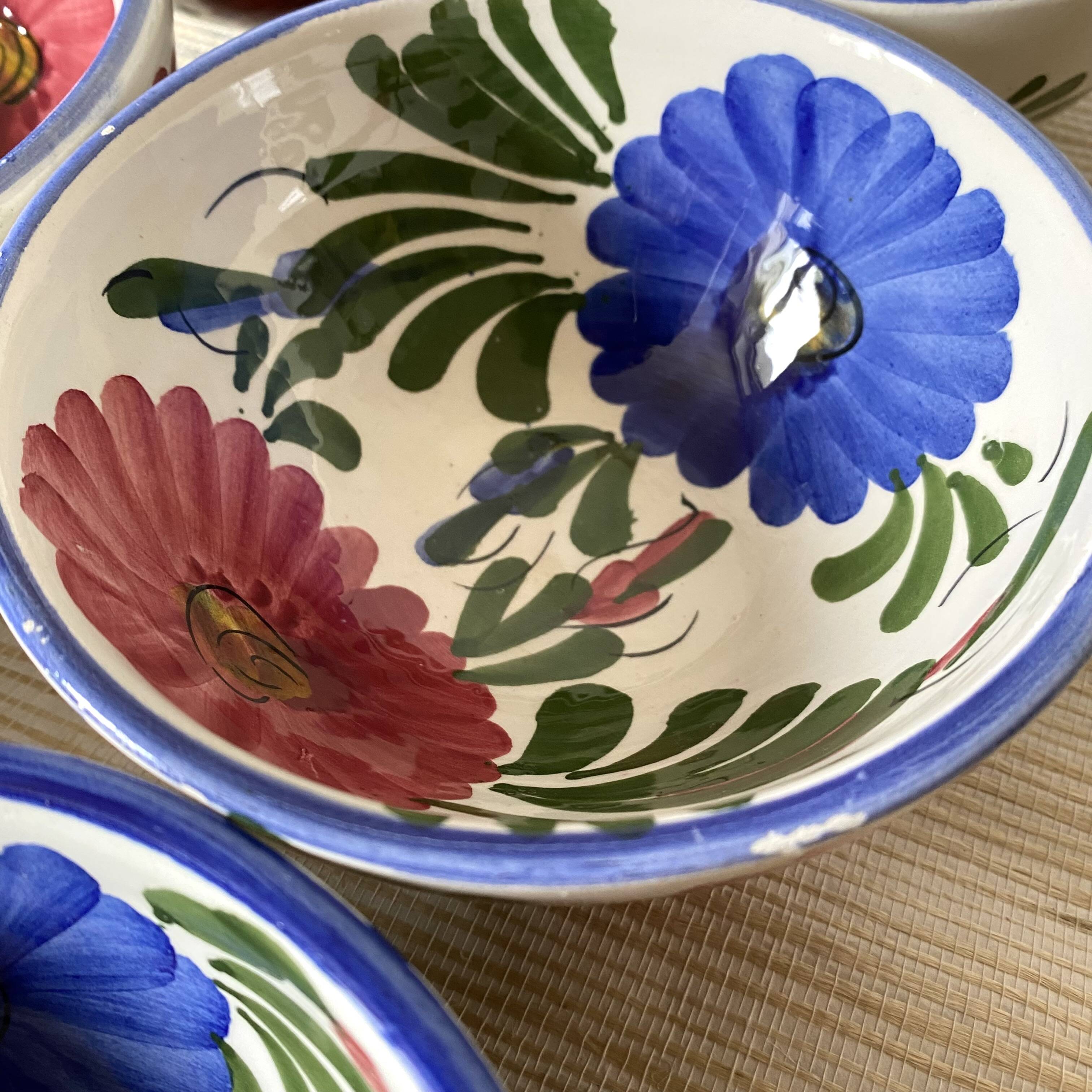 Floral ceramic bowls