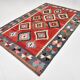 6x9 Red & Grey Orientel Large Kilim Rug, Vintage Wool Kilim Rug, 170x267Cm