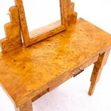Coiffeuse Art Déco avec chaise, milieu du 20e siècle, Pologne.