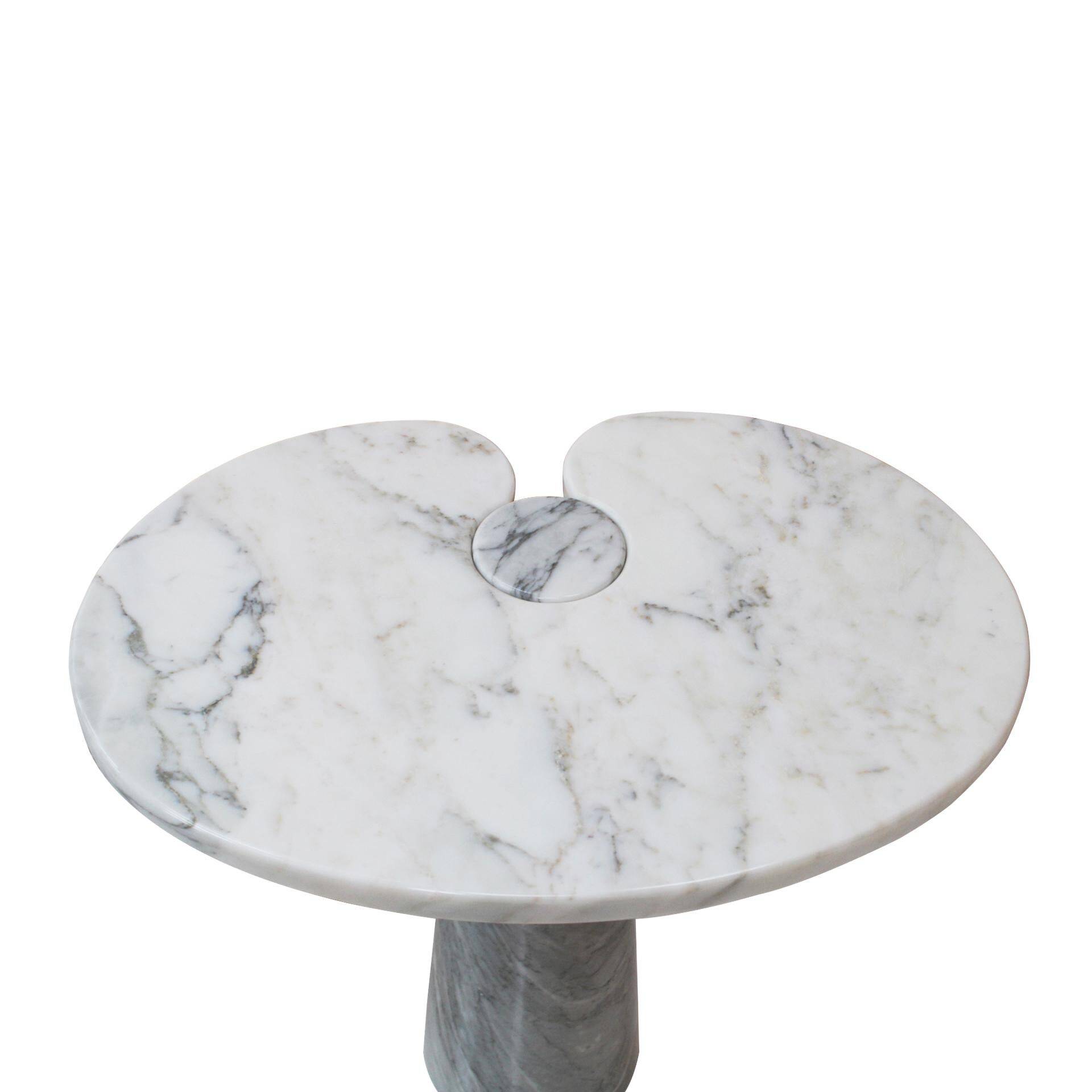 Original Angelo Mangiarotti Italian "Eros" Carrara Marble Side Tables