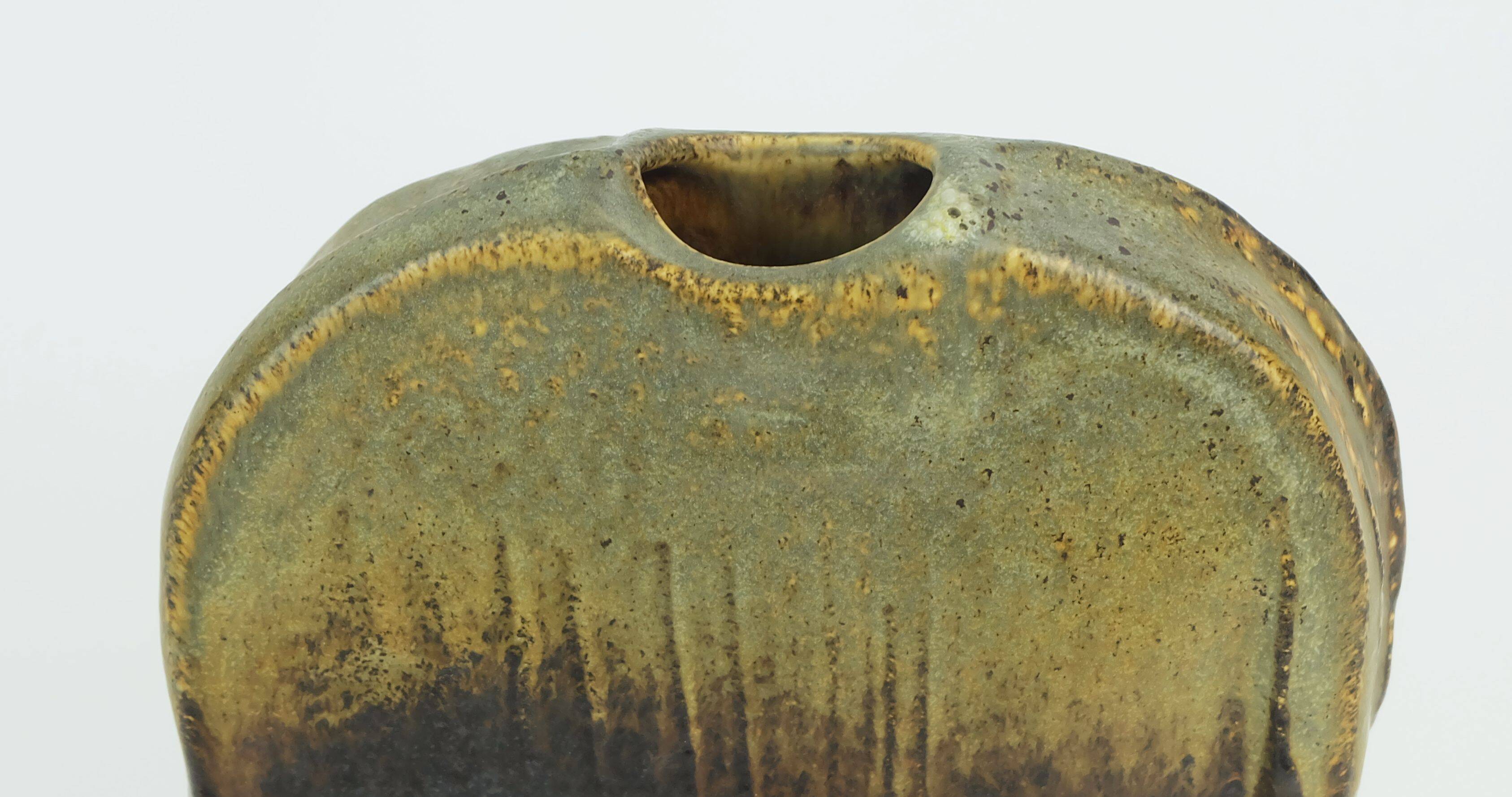sculptural mid century studio ceramic VASE heiner balzar for steuler 1970s