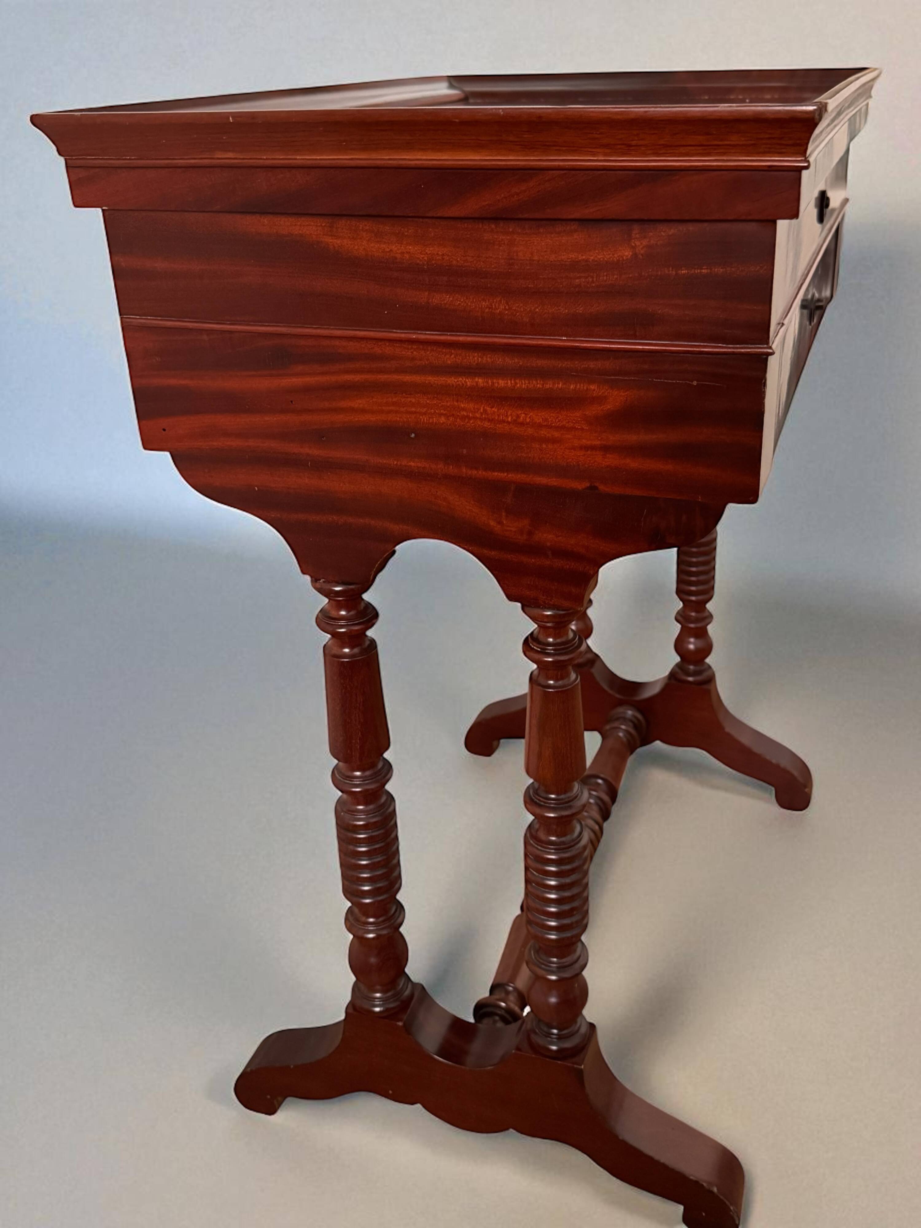 Louis-Philippe 19th century mahogany dressing table/work table with mirror and drawer